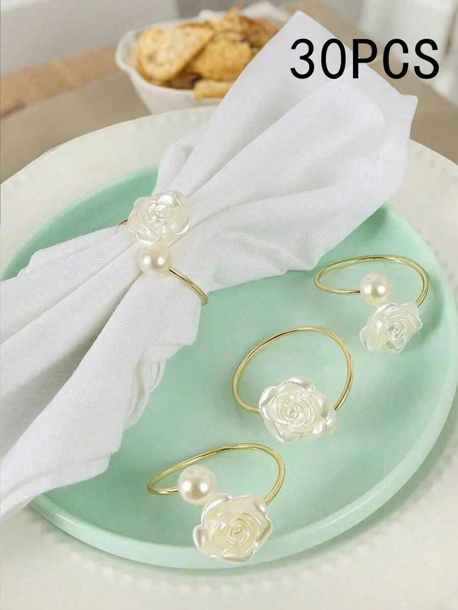 10 chiếc vòng giữ khăn ăn mạ vàng bất đối xứng thanh lịch với họa tiết hoa hồng ngọc trai giả, trang trí bàn ăn độc đáo, phù hợp cho đám cưới, tiệc tùng, sự kiện ẩm thực cao cấp và các dịp đặc biệt, trang trí khăn trải bàn theo phong cách hiện đại và cổ điển. - Nhiều màu - Xem 1