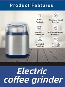 Teckwe 1PC Coffee Bean Grinder Household Electric Grains And Cereals Crushing Small Powdering Stainless Steel Multifunction Grinder - Multicolor - View 4