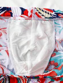 Manfinity Swimmode 男士印花抽绳腰泳裤 - 彩色 - 查看 6