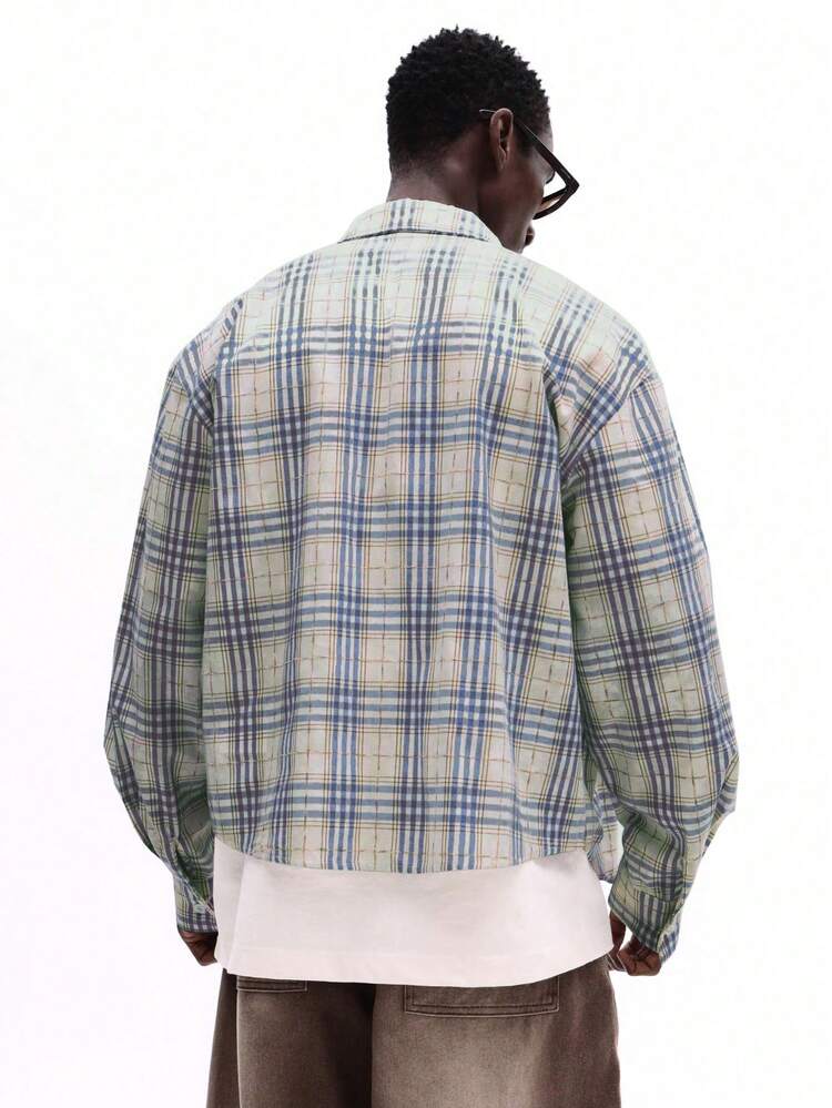 Camicia a quadri a maniche lunghe con bottoni