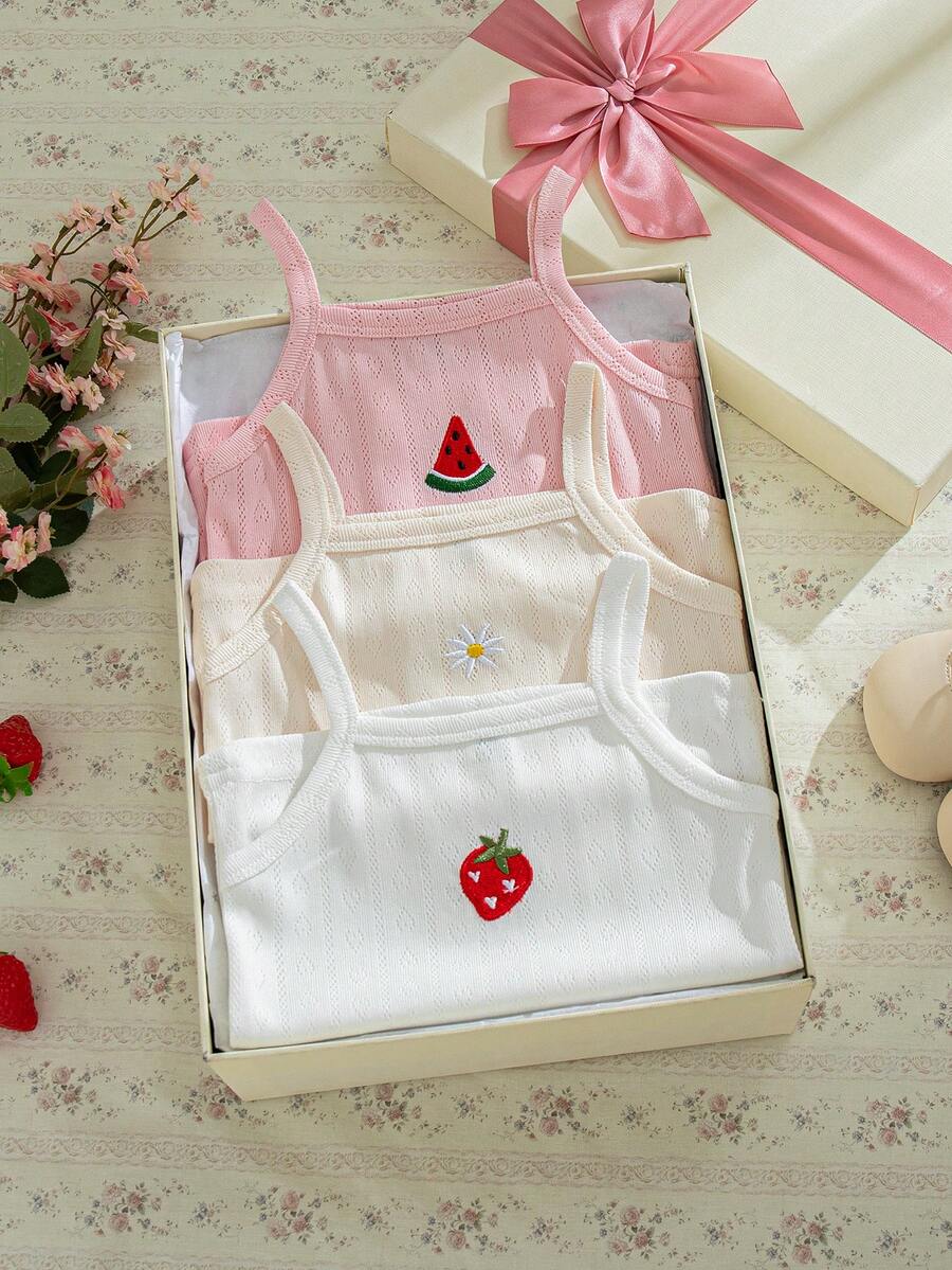 Souflis Souflis Bộ 3 áo hai dây vải jacquard cho bé gái. Không tay, thoáng mát khi mặc, dễ thương và thời trang, tông màu pastel Macaron, ngọt ngào và tươi sáng, đa năng. Chất vải mềm mại và thoải mái, kiểu dáng giản dị dễ thương, phù hợp cho các hoạt động ngoài trời mùa xuân/hè, vui chơi, kỳ nghỉ, mặc hàng ngày, ở nhà, du lịch, áo cho bé gái sơ sinh và trẻ nhỏ. - Nhiều màu - Xem 1