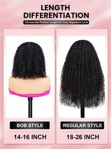 ALL READY WIG Wear & Go Kinky Curly Invisi Draw-Strings 360 Lace Fronte Grateless Human Hair Vig Bleached Knotes Pre-Pleed Hairline 180% Trafficly 14-16 Bob Ings 18-26 Ing Virgin Human Hair Natural Color Christmas Gifts Fast Shipping Daily Using Travel Wig - SNatural - 查看 10