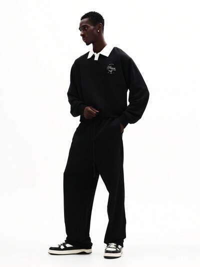 Long Sleeve Polo With Sweatpants Set