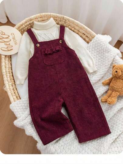 SHEIN Babygirl Cute Leopard Print Jumpsuit, Versatile For Autumn/Winter Streetwear