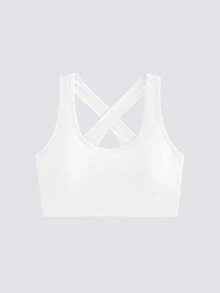 Loungeista 3pcs/Set Women Criss-Cross Strap Sports Bras, Backless Yoga Fitness Workout Tank Tops Bustier Bras - Multicolor - View 5