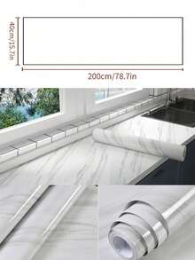 1 Roll Self Adhesive Marble Pattern Paper 40cmx1m 40cmx2m Waterproof Oilproof Heat Resistant Peel Stick Wallpaper For Kitchen Cabinet Countertop Furniture DIY Renovation Decor - Apricot - View 7