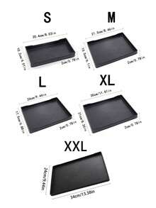 1pc, Simple Plastic Black And White Imitation Wood Grain Bottom Anti Slip Square Tray, Hotel Tea Cup, Towel Rectangular Tray, Cup, Hotel, Room Toiletries Storage - Multicolor - View 9