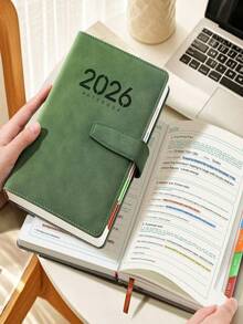 دفتر تخطيط إنجليزي ب- 400 صفحة لعام 2026 من جلد PU قابل للطي - كتاب تخطيط إنجليزي للبالغين مع أهداف شهرية وقوائم المهام اليومية. يومية جلد صناعي محمولة مؤرخة - دفتر كفاءة يومية لإدارة الوقت للطلاب والمهنيين. - متعدد الألوان - مشاهدة 3