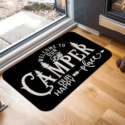 1 pieza Felpudo - Alfombra de dormitorio, Alfombra de entrada, Adecuado para decoración del hogar, Felpudo de entrada de caravana, Accesorios de habitación, Sala de estar, Sala de lectura, Accesorios de mesita de noche, Sofá, Balcón