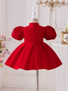 Đầm ngắn tay màu mơ hoa tinh tế, đơn giản, thanh lịch, khoét rỗng, cao cấp dành cho bé gái, thích hợp cho các bữa tiệc sinh nhật, tiệc tối, biểu diễn, đám cưới, lễ rửa tội và lễ khai trương, hoàn hảo cho mùa xuân và mùa hè. - Màu be - Xem 2