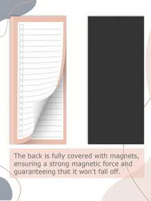 Randomly Pack 1 Refrigerator Magnetic Notebooks, 50 Pages Per Notebook, Magnetic To-Do List Memo, Grocery List Magnetic Notebook - Multicolor - View 6