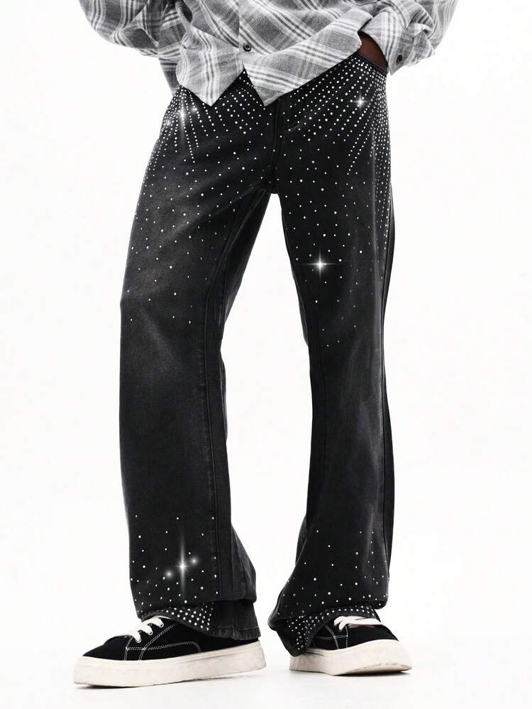 Schlagjeans mit Glitzerdetails