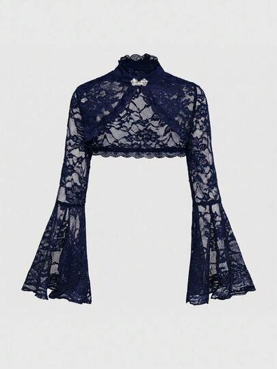 Cardigan gothique polyvalent à manches évasées fendu pour femmes