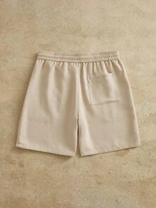 HIMLAND Quần short nam màu trơn, cạp chun, dây rút, dáng rộng, thoải mái, thích hợp mặc đi nghỉ mát. Quần bơi nam màu be, bộ đồ mùa hè. Quần short ngủ nam màu be. Quần short nam. Quần short lưới nam. Quần short vải bố màu be, thích hợp mặc đi nghỉ mát cho nam. - Màu Khaki - Xem 2