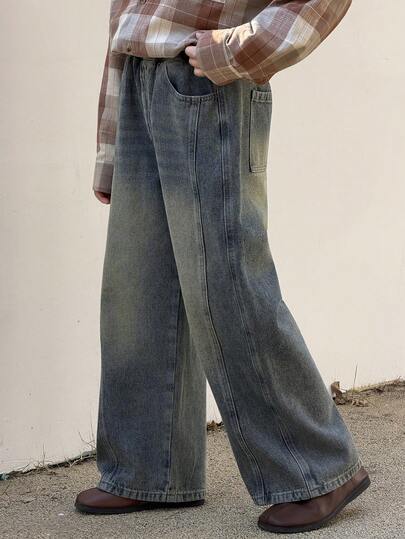 DAZY Tween Boy Color Block Casual Versatile Pocket Denim Jeans