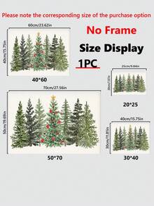 1 pieza, Árbol de Navidad - Decoración navideña simple y elegante para el Día de Navidad, decoración navideña para el hogar, sala de estar, dormitorio, fiesta, baile de graduación, decoración navideña, opción de regalo perfecto para las fiestas - Material de lienzo (con marco)/Decoración navideña para el hogar, decoración de la habitación - Multicolor - Ver 3