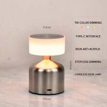 1 Đèn bàn LED, Đèn hiện đại cho bé gái, Đèn ngủ 3 màu có thể điều chỉnh độ sáng, Đèn ngủ sạc cho phòng ngủ, phòng khách, trang trí nhà cửa và làm quà tặng - Chuông tạ cầu tàu mẫu D - Xem 14