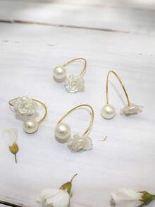 10 chiếc vòng giữ khăn ăn mạ vàng bất đối xứng thanh lịch với họa tiết hoa hồng ngọc trai giả, trang trí bàn ăn độc đáo, phù hợp cho đám cưới, tiệc tùng, sự kiện ẩm thực cao cấp và các dịp đặc biệt, trang trí khăn trải bàn theo phong cách hiện đại và cổ điển. - Nhiều màu - Xem 10