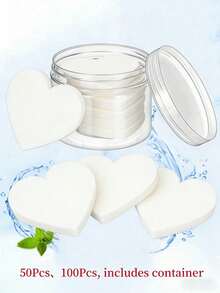 10/30/50/100PCS Compressed Natural Cellulose Face Sponge Set Professional Makeup Cleansing And Exfoliating Sponges For Facial Care Masks Travel And Home Makeup Removal - White - View 10