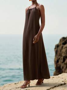 Zivah-F New Casual Beach Cover-Up Dress, Brown - Brown - View 4