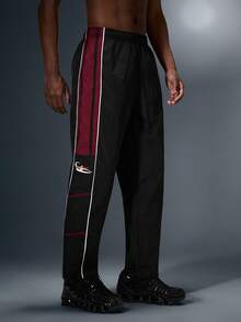 Acti Log Men's Contrast Color Print Casual Sports Pants Sweat Pants - Black - View 3