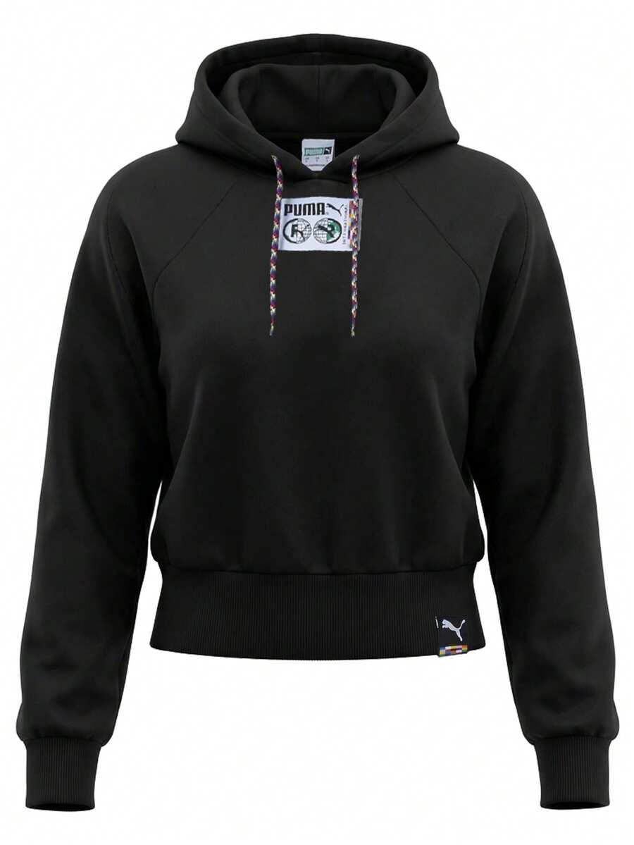 Puma International Women's Hoodie - Black White - View 1