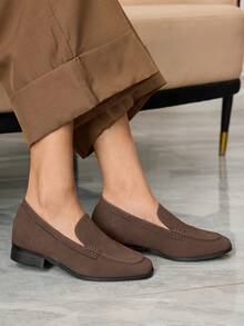 Sleekvia Women's Casual Versatile Commuting Minimalist Loafers Valentine's Day - Brown - View 3