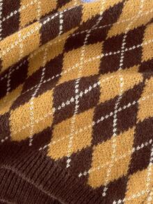 Muvela Women's Diamond Knitted Bodycon Mini Skirt