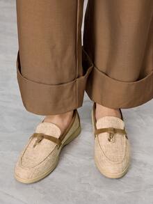 Sleekvia Women's Casual Commuter Loafers With Gold Lock Decor - Camel - View 4