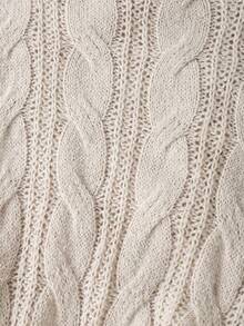 SHEIN Franclia New Autumn/Winter European & American Casual High Neck Slim Fit Mid-Length Sweater Dress For Women - Camel - View 6