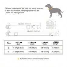 2PCS Adjustable Nylon Pet Dog Collar With Bowknot And Leash Set Cute Soft Lightweight Reflective Collar For Chihuahua Teddy Small Medium Dogs Christmas Gift Pet Supplies - Pink - View 2
