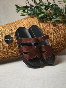 SHUZIA 女士宽版舒适基本款平底凉鞋 - 棕色 - 查看 7