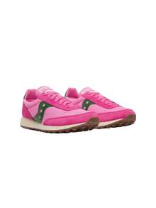 Saucony Jazz Original Suede Nylon Lace Up Women's Trainer White / Red S70884 - Pink/Forest - View 5
