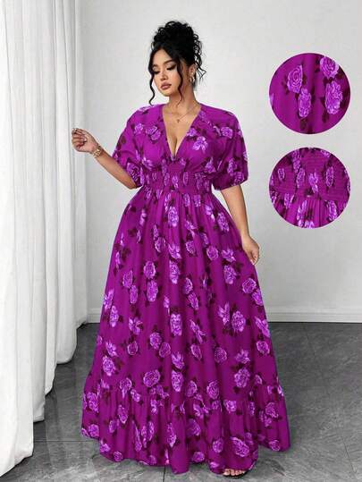 green emerald velvet dress Plus Size Glamorous Sequin Ruffle Sleeve Maxi Formal Evening Dress