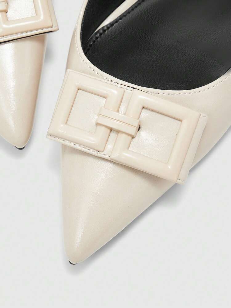 CUCCOO BIZCHIC Women's Pointed Toe Buckle Design Everyday Versatile Fashion High Heels