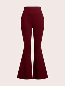 SHEIN EZwear 3件套女士高腰紧身喇叭裤套装，适合春、秋、冬三季穿着。 - 彩色 - 查看 7