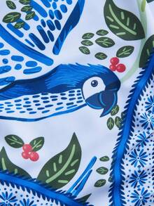 Swim Oasis Bộ 2 món dành cho nữ, thích hợp cho kỳ nghỉ hè, đi biển, phong cách BOHO thanh lịch, lãng mạn, họa tiết lá nhiệt đới, hoa lá, phong cảnh, gồm áo tắm liền thân bất đối xứng và chân váy maxi quấn, phù hợp cho bãi biển, kỳ nghỉ, tiệc trà chiều, dã ngoại, tiệc tùng, mặc hàng ngày, hoạt động ngoài trời, thời trang. - Nhiều màu - Xem 13