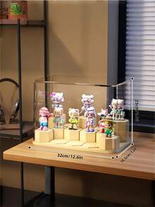 1pc Transparent Dustproof Display Case, Collectible Figurine, Model, Jewelry, Cosmetics Display Cabinet - Clear - View 4