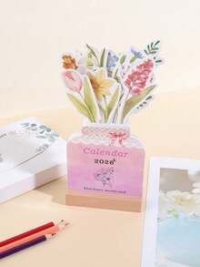 Calendário de mesa decorativo com flores, 2026 anos, design criativo e elegante que não ocupa espaço na mesa. Ideal para presentear amigos. - Peça única - Ver 10