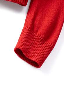 EMERY ROSE Suéter de cuello redondo de manga larga con ajuste para mujer, nuevo para otoño/invierno, con estampado festivo de renos y copos de nieve, color rojo - Multicolor - Ver 7