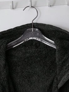 SHEIN Clasi Chaqueta de invierno para mujer con capucha, bolsillos con cremallera y forro térmico cómoda - Negro - Ver 6