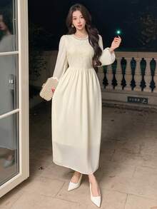 DAZY Đầm dài nữ, đầm hè nữ, đầm maxi. - trắng - Xem 4