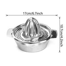 1pc Stainless Steel Lemon Squeezer, Juicer With Bowl Container For Oranges Lemons Fruit, Portable Orange Juicer, Kitchen Tools - Silver - View 2