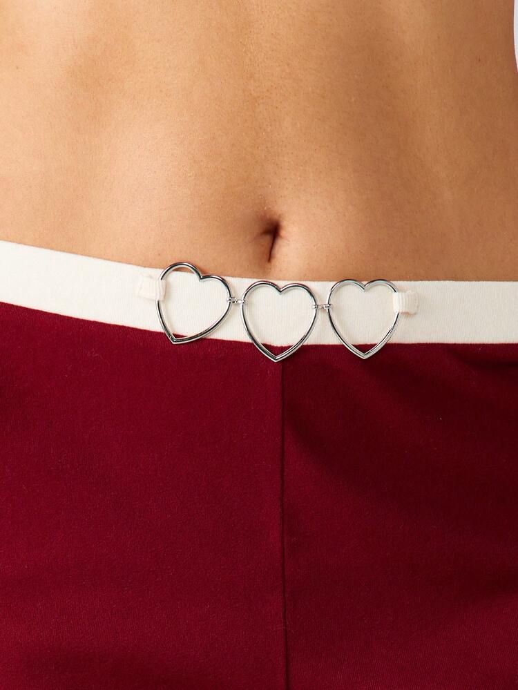 MISSGUIDED Contrast Trim Heart Detail Wide Leg Lounge Pants With High Rise Waistband And Palazzo Style