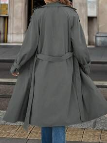 Solivie 女士保暖内衬风衣，秋冬外套 - 淺灰色 - 查看 2