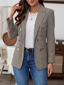 Plus Size Blazers - Coffee Brown - View 1