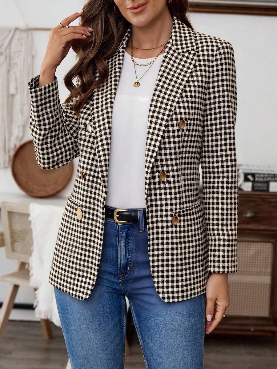 Plus Size Blazers - Coffee Brown - View 1