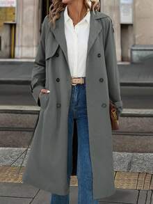 Solivie 女士保暖内衬风衣，秋冬外套 - 淺灰色 - 查看 7