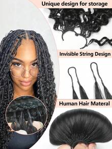 Boho Braids Jerry Curly Human Crochet Hair In 100% Remy Human Hair Feather Line Crochet Hair Braids Salon Silky Seamless Invisible Natural Black Color For Thin Hair Woman Micro Pre Looped Crochet Human Hair Extensions
