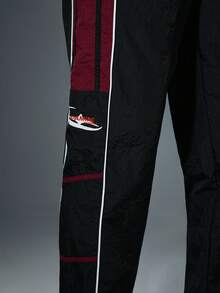Acti Log Men's Contrast Color Print Casual Sports Pants Sweat Pants - Black - View 5